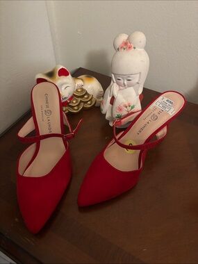 Chinese Laundry Red Pointed Mule with Sling Strap